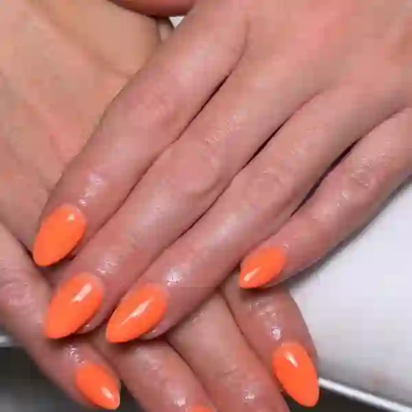 Bright orange gel nails